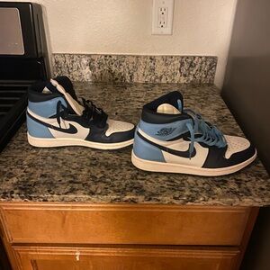 Blue and White Sneakers
